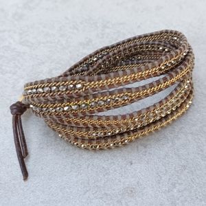 Chan Luu 5wrap Chain Leather bracelet